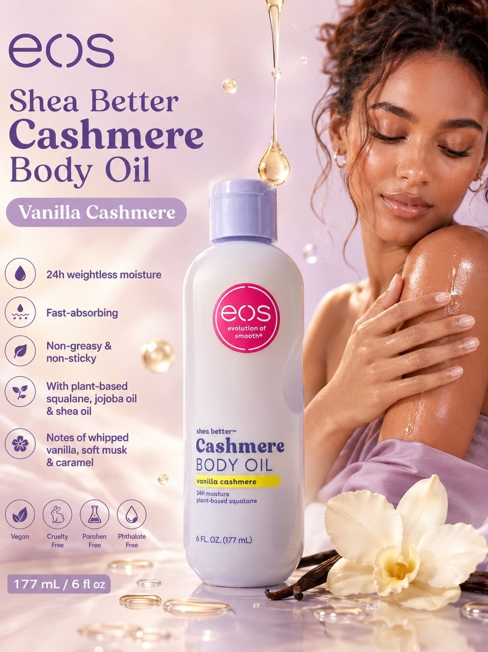 eos Shea Better Cashmere Body Oil – Vanilla Cashmere